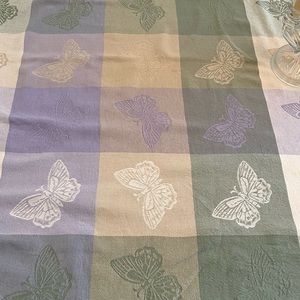 COTTON BUTTERFLY TABLECLOTH TAPESTRY 54 X 72 INCHES